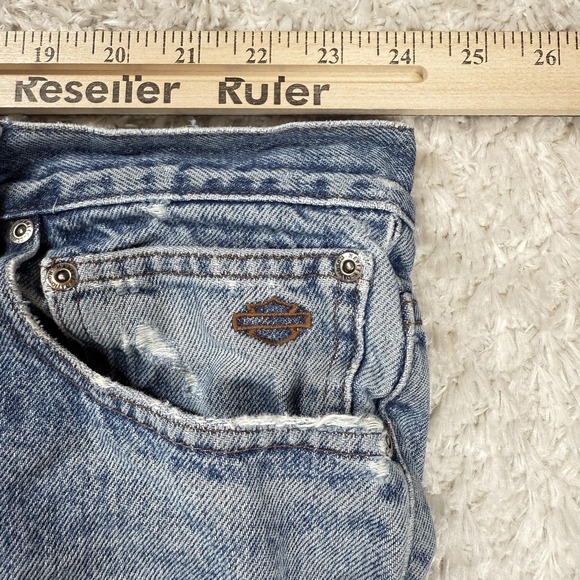 Vintage Harley Davidson Jeans Mens 48x30 Straight Wide Leg Baggy Distressed Y2K - Picture 9 of 16